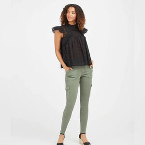 SPANX Stretch Twill Ankle Cargo Pant soft sage